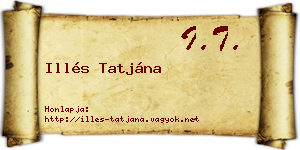 Illés Tatjána névjegykártya